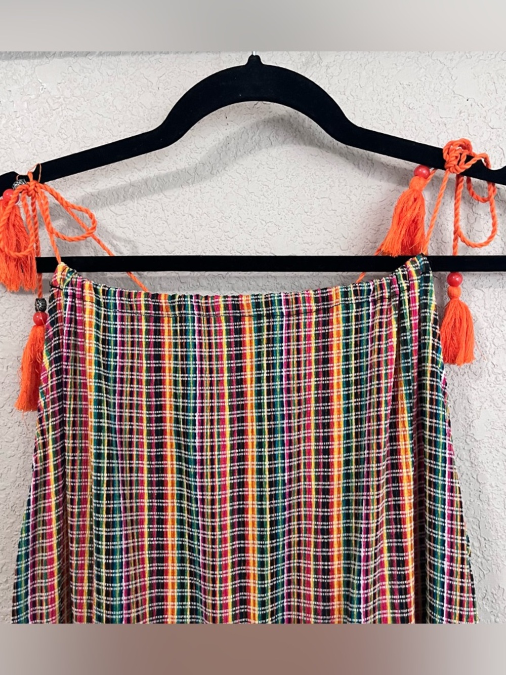 Zara Multicolored Plaid Tassel Maxi Dress Size Small - Picture 12 of 14